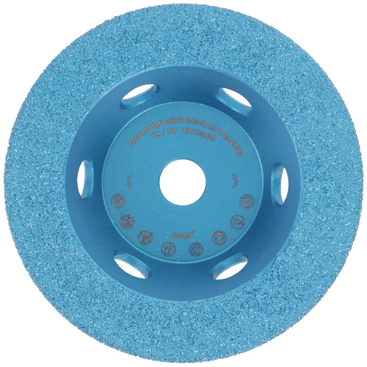 PRODIAMANT Diamant universal Schleiftopf 75mm Aufnahme 10mm für 12 V Akku Winkelschleifer mit Vacuum
