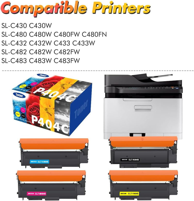 4er-Pack CLT-P404C P404C 404S CLT-K404S Multipack Toner für Samsung C480W Xpress C480FW C430W C480 C