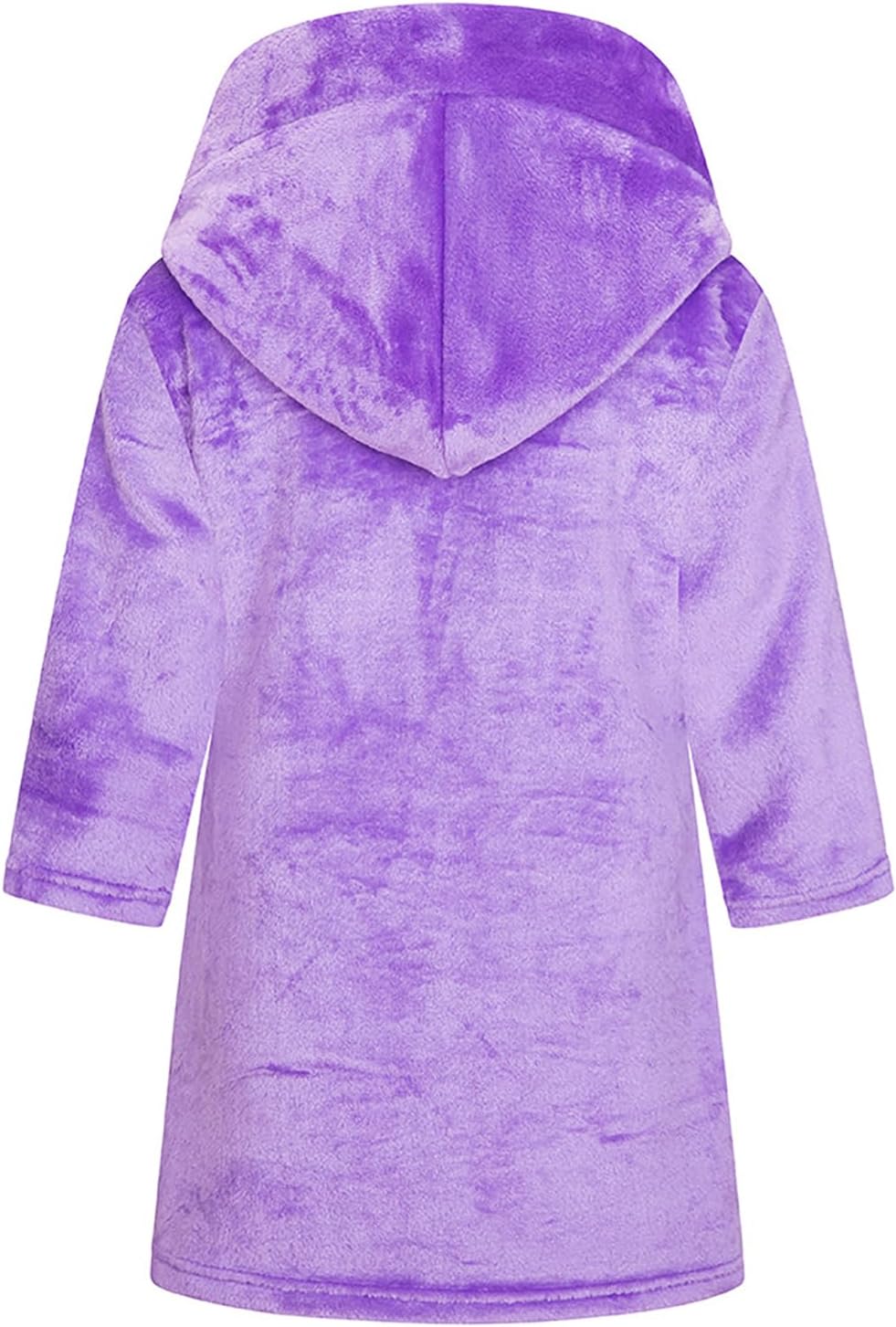 Bademantel für Mädchen, einfarbig, mit Kapuze, Flanell-Fleece-Bademantel für Jungen violett 9-12 Jah