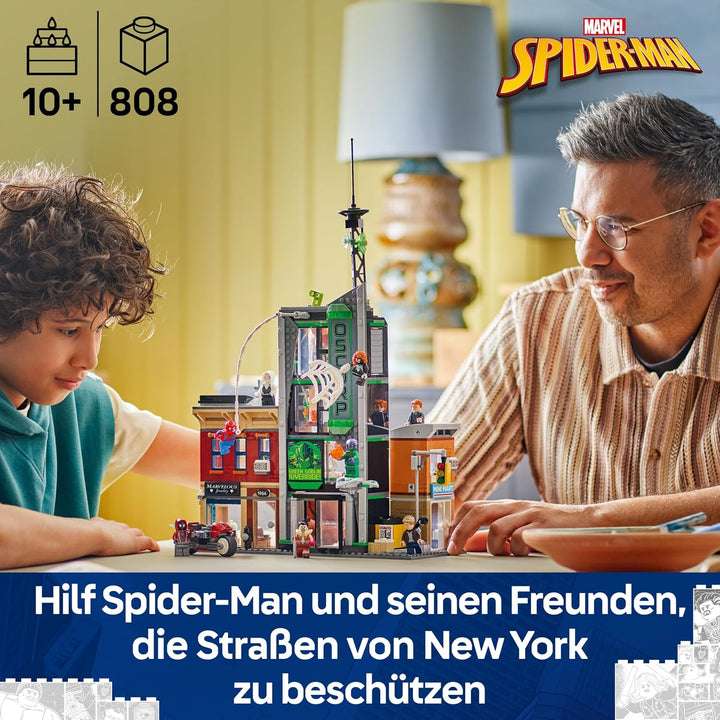 LEGO ǀ Marvel Spider-Man vs. Oscorp - Bauset zum Sammeln für Kinder mit 8 Minifiguren, darunter auch