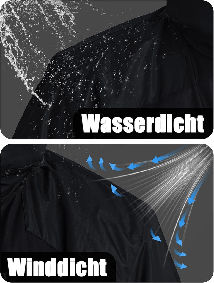 MAGCOMSEN Herren Winter Skijacke Fleece Gefüttert Jacke Outdoor Verdickt Softshelljacke Wasserdicht