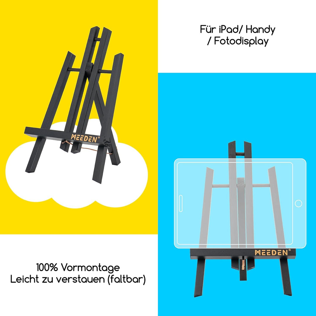 MEEDEN 12 Stück Tischstaffelei Holz, 40 cm Display Staffeleien, Kinder Staffelei Tisch, Bild Ständer