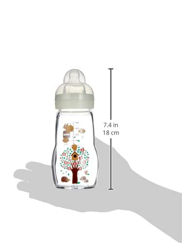 Mam Glass Bottle 260ml Silk Teat 2 Months + weiss, weiß