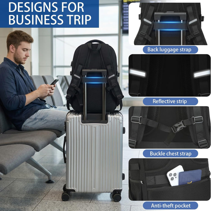 17 Zoll Laptop Rucksack mit Kühlfach 40L Herren Arbeit Rucksack, wasserabweisender Lunchrucksack für