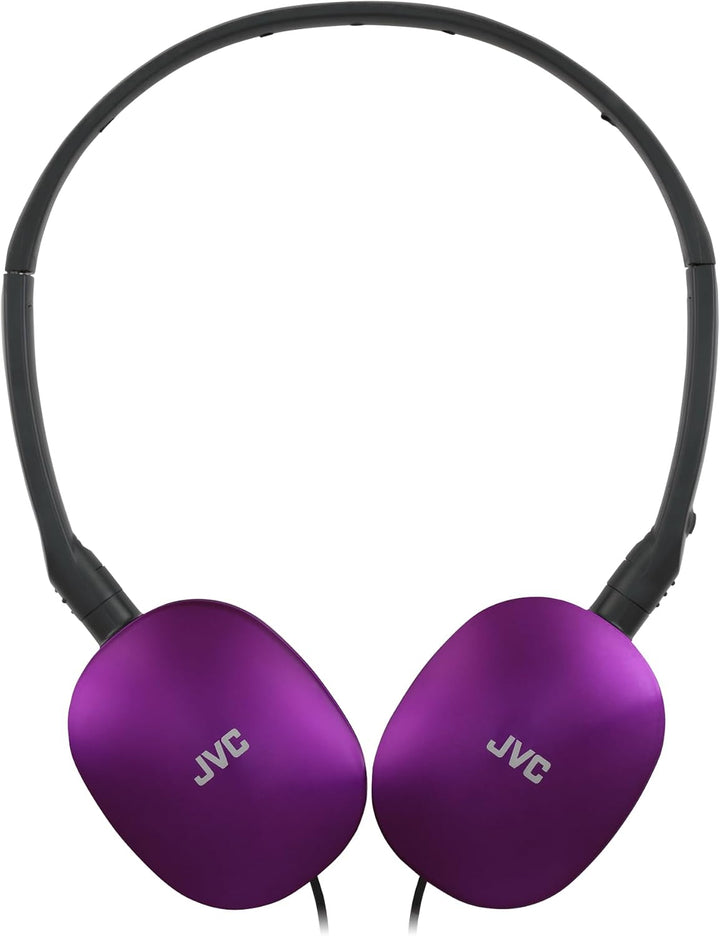 JVC HA-S160M-V - Flats Faltbarer und kompakter Kopfhörer in Glossy Trendfarbe, mit Schalter für Mikr