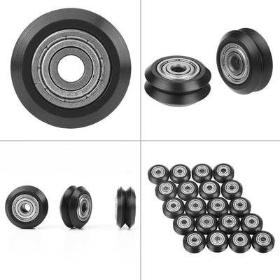 Yosoo Health Gear V Slot Rollen Kugellager 6mm Nut, 20 Stück 5 mm V Slot Kugellager für 3D Drucker C