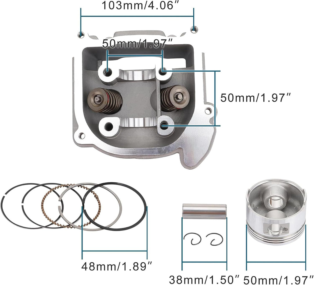 GOOFIT Big Bore Zylinder Kit Ersatz für GY6 50cc 139QMB Racing Scooter Parts 50mm Bore