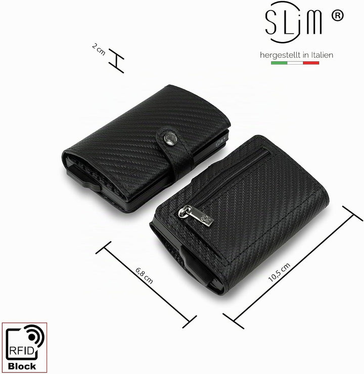 SLim Geldbörse für Herren &amp; Damen Smart Wallet kartenetui mit Münzfach &amp; RFID Schutz Portmonee Porte