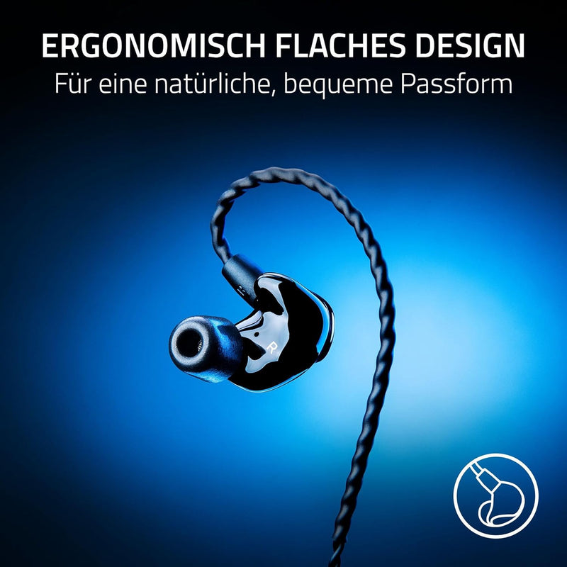 Razer Moray - Ergonomischer In-Ear-Ohrhörer für Streaming 24/7 (Hybrid-Dual-Treiber-Design, Ergonomi