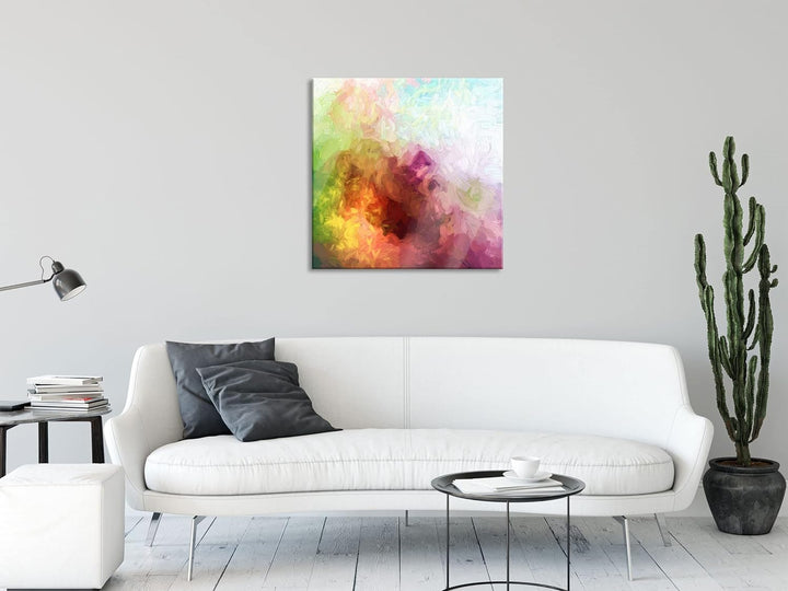 Pixxprint Glasbild | Wandbild auf Echtglas | abstrakte bunte Wasserfarben | 50x50 cm | inkl. Aufhäng