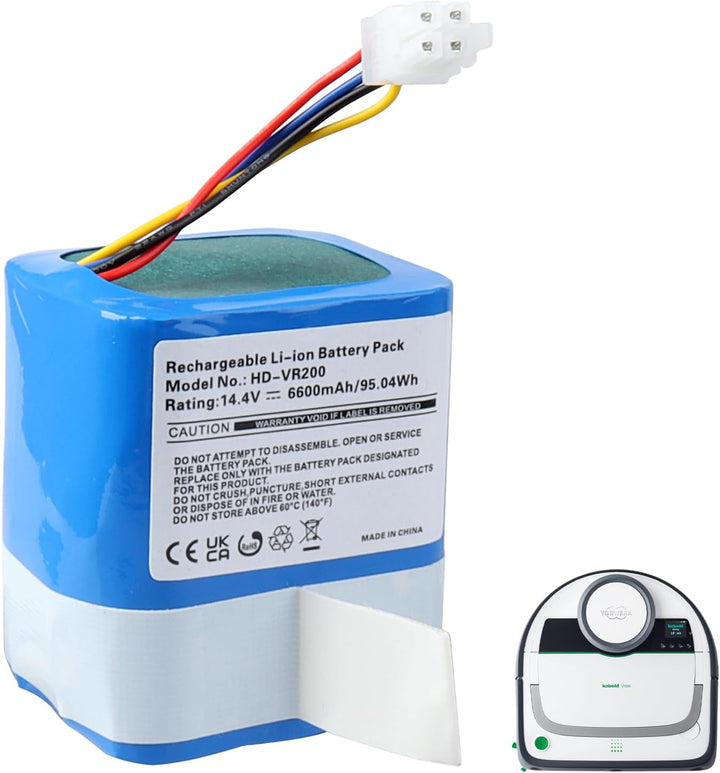 MXJFYY 14,4 V 5200 mAh wiederaufladbarer Li-Ionen-Akku, kompatibel mit Vorwerk Kobold VR200, Staubsa