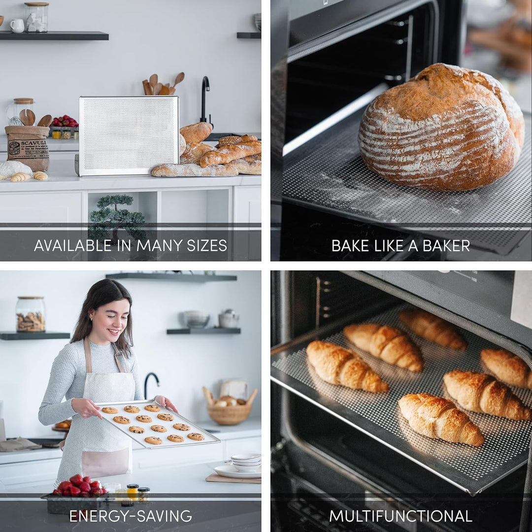 Lochblech (3 St.) 60 x 40 cm WIESHEU MIWE Baguetteblech Backblech Lochbleche ...