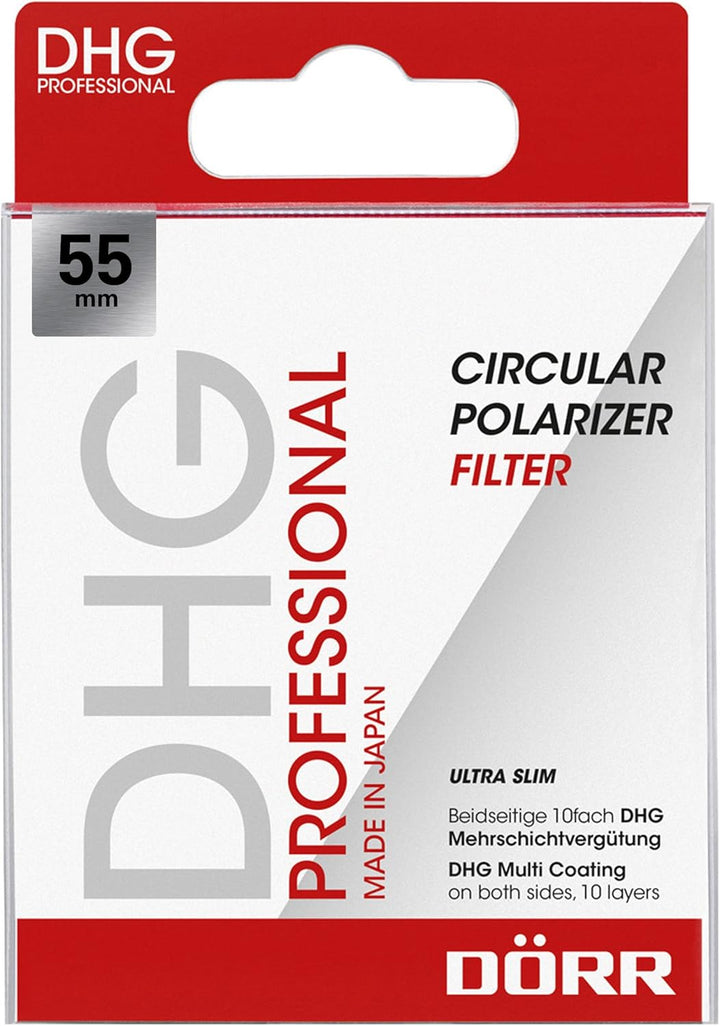 Dörr DHG Zirkular Polfilter 55 mm mit extrem Flacher Filterfassung/beidseitige 10-fache Mehrschichtv