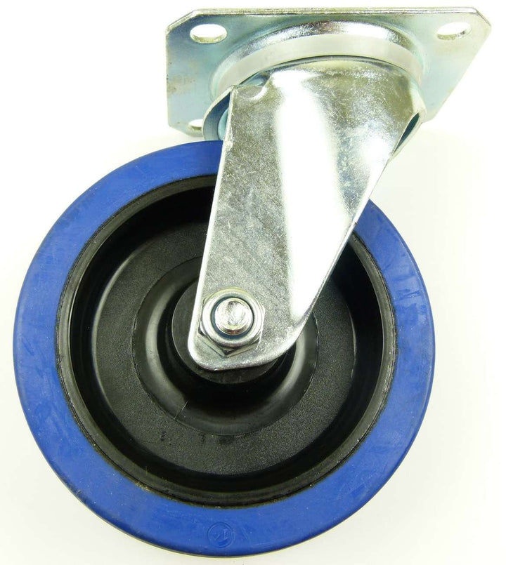 8 Stück 125 mm Blue Wheels Lenkrollen Transportrollen Blau 200kg / Rad - INDUSTRIEQALITÄT (8x Lenk),