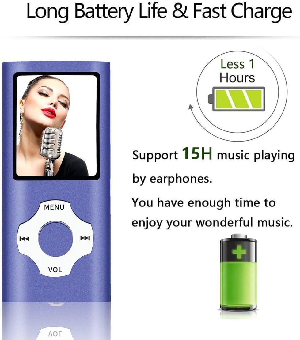 MP3 Player mit 32GB MicroSD Speicherkarte, Tabmart MP4 Musik Player Unterstützung Audio Player Media