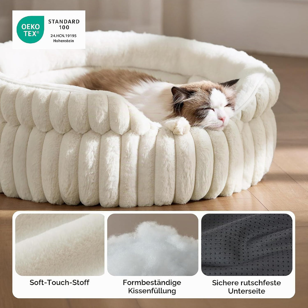 BEDSURE Flauschiges rundes Hundebett klein - 66 x 66 cm rundes Hundebett, waschbares grosses Katzenb