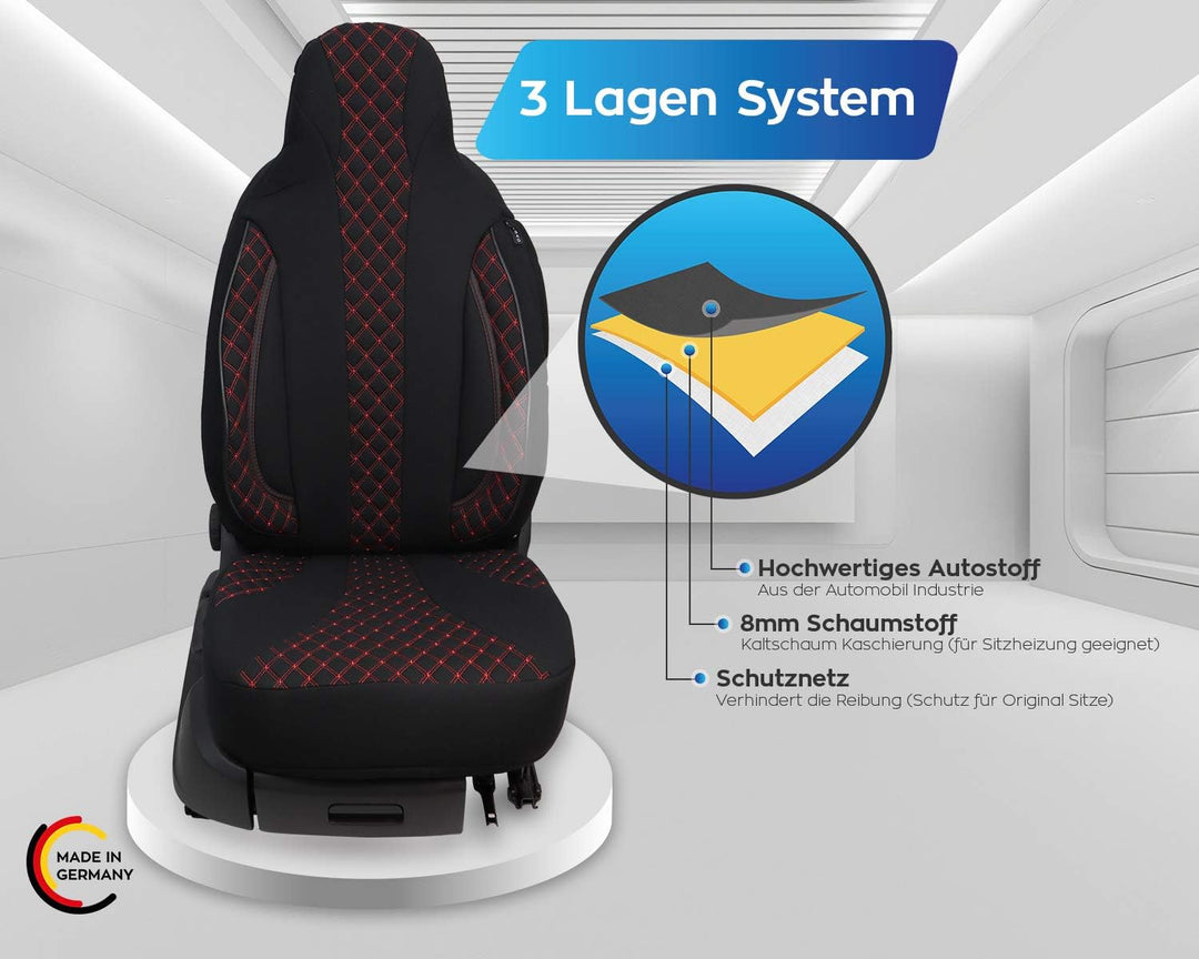 BREMER SITZBEZÜGE Mass Piloten Auto Schonbezüge kompatibel mit Ford Kuga 2 Fahrer & Beifahrer ab 201