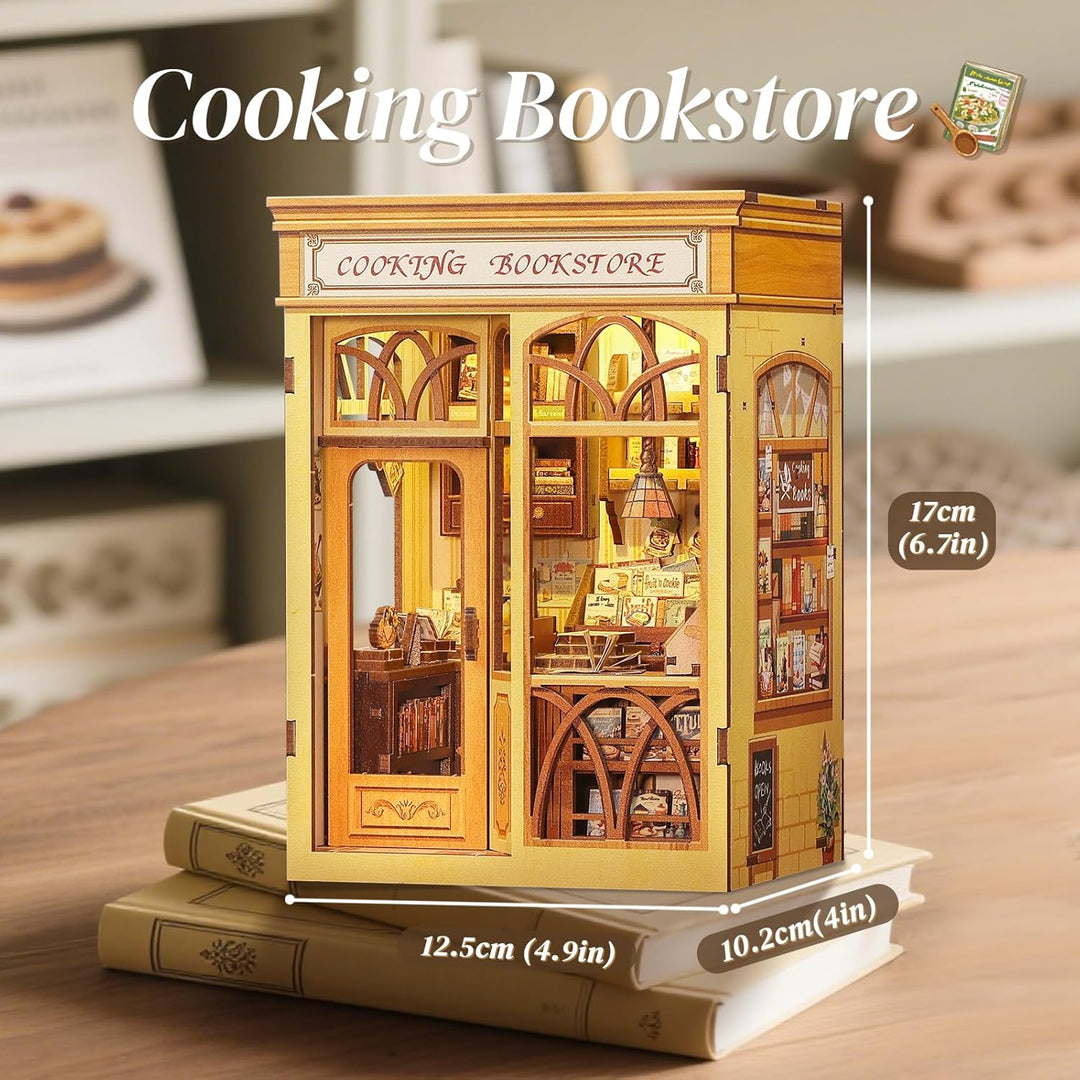 CUTEBEE Book Nook Kit - DIY Puppenhaus, Miniatur Haus Selber Baue Bausatz für Erwachsene, Home Bookn