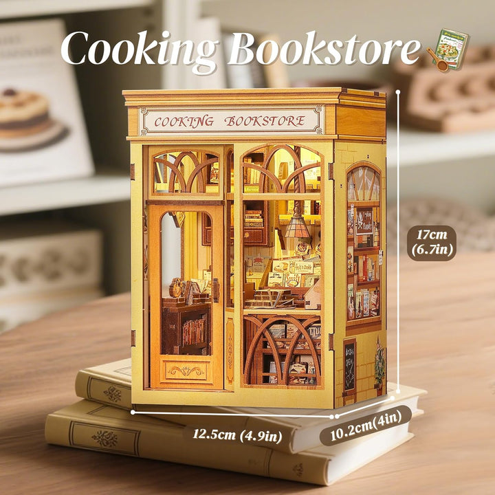 CUTEBEE Book Nook Kit - DIY Puppenhaus, Miniatur Haus Selber Baue Bausatz für Erwachsene, Home Bookn