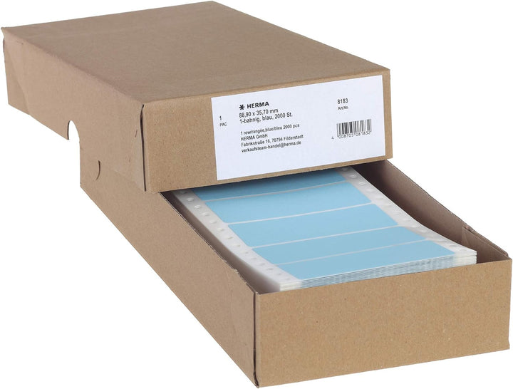 HERMA 8183 Computeretiketten endlos, 88,9 x 35,7 mm, 1-bahnig, 2000 Aufkleber, selbstklebend, Endlos