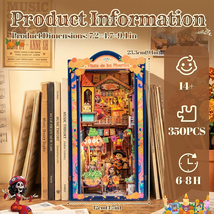 CUTEBEE Book Nook Kit - DIY Puppenhaus Bastelset Erwachsene, Miniatur Haus Selber Bauen, 3D Holzpuzz