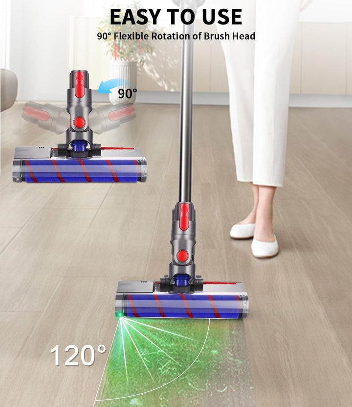 Elektrische Bürste kompatibel für Dyson V7, V8, V10, V11, V15, Zubehör Bodenbürste mit Direktantrieb
