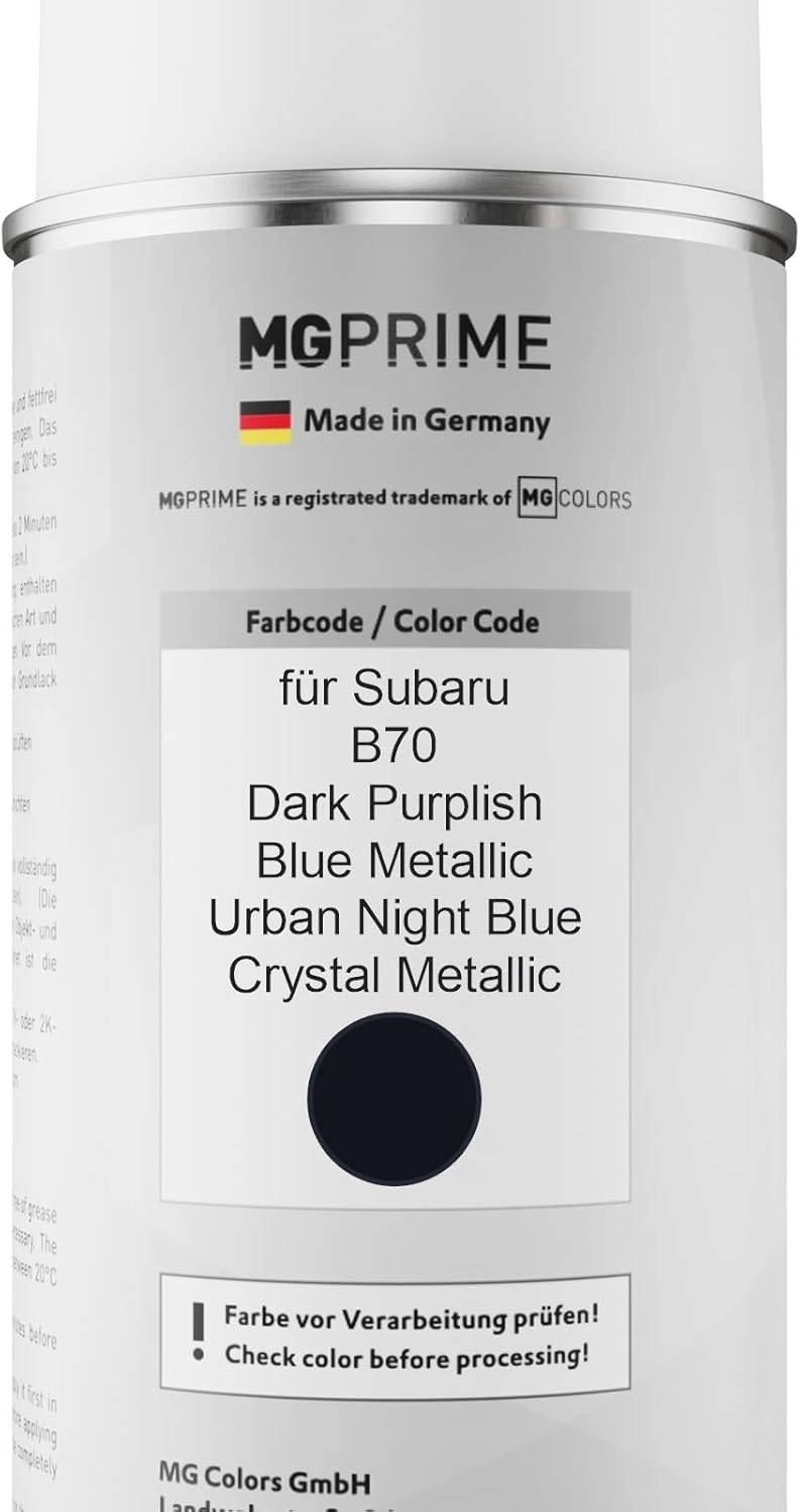 MG PRIME Autolack Sprühdosen Set für Subaru B70 Dark Purplish Blue Metallic/Urban Night Blue Crystal