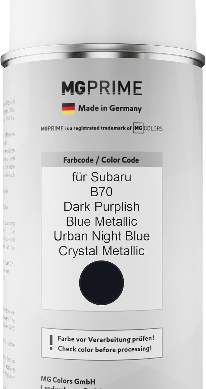 MG PRIME Autolack Sprühdosen Set für Subaru B70 Dark Purplish Blue Metallic/Urban Night Blue Crystal