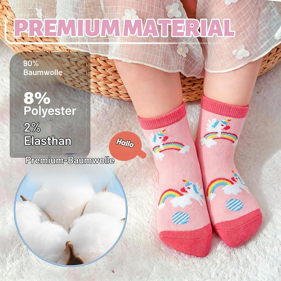 ANTSANG Stoppersocken Kinder Baby Mädchen Socken Anti Rutsch / Rutschfeste Socken Baumwolle Antiruts