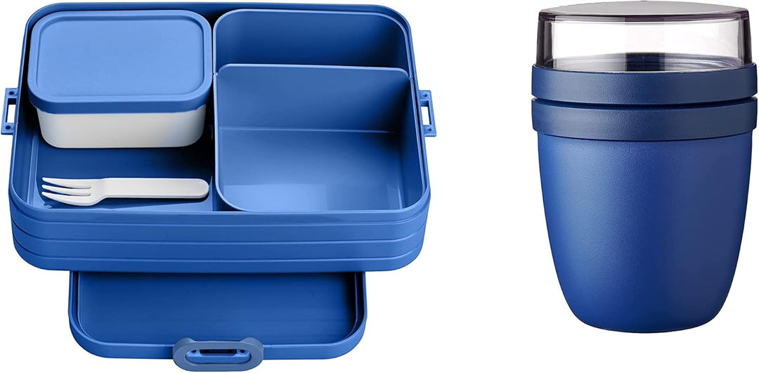 Mepal Brotdose Lunch to go Set - inkl. Lunchpot - Brotdose Large mit Bento Box - Lunchbox für kleine