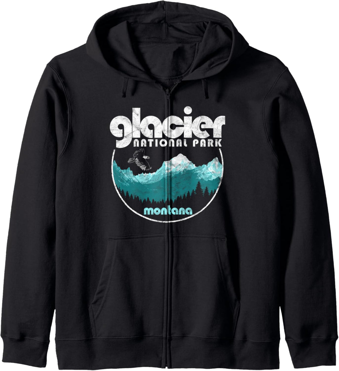 Glacier National Park Montana Retro Nature Kapuzenjacke