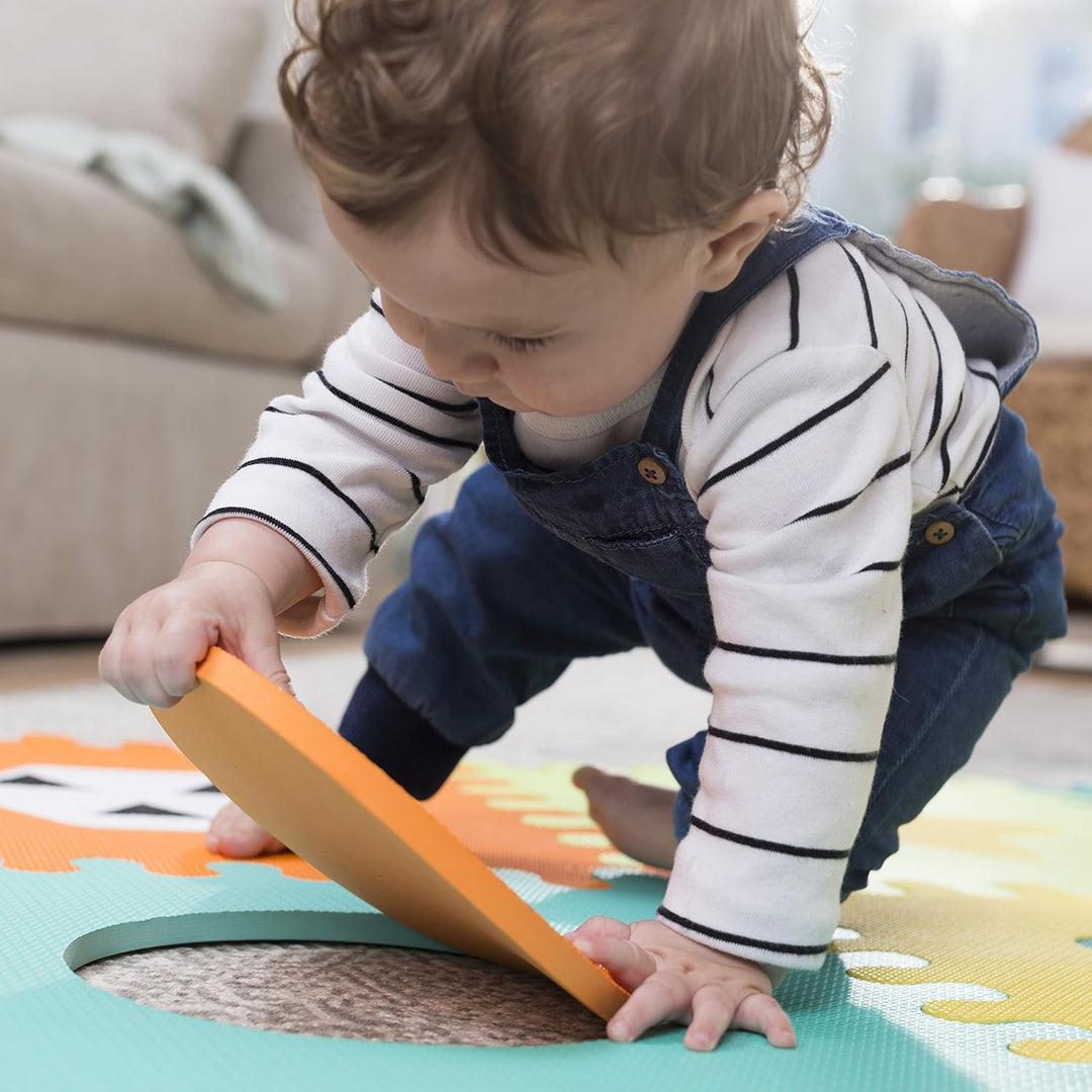 Infantino 216056 Soft Eva Foam Puzzle Mat-Suitable from Birth-Easy to Clean, Multicolored