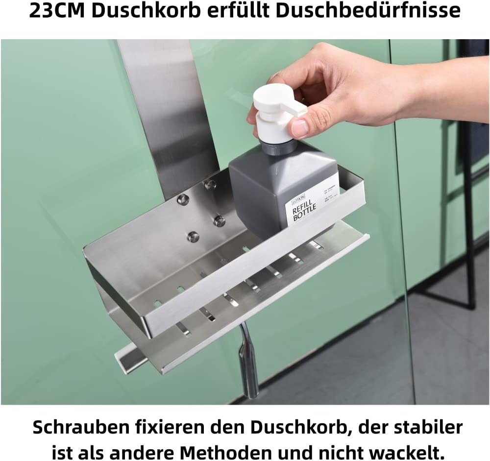Duschregal zum Hängen,2-Store Duschablage zum Hängen, SUS304 Edelstahl Doppelt Duschkorb Hängeregal