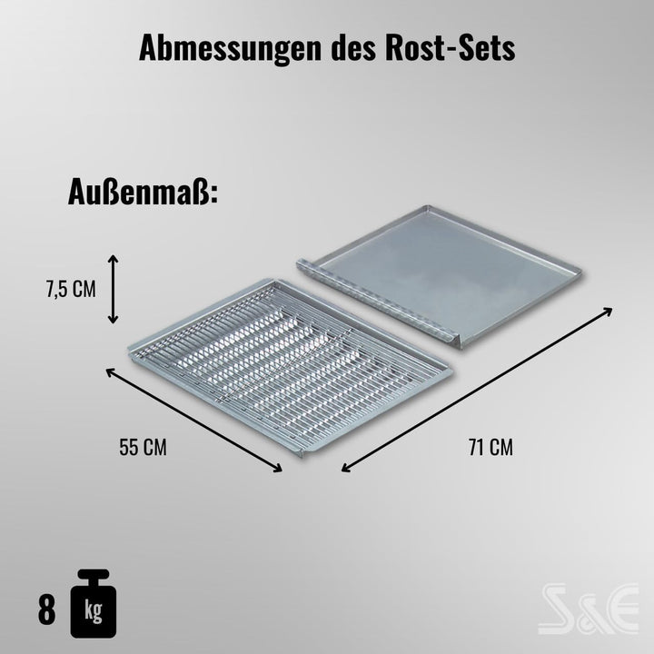 Rost-Set für 3-flammigen Gastrobräter mit Flammenabdeckung, Edelstahl | Für 3-flammige Gastrobräter,