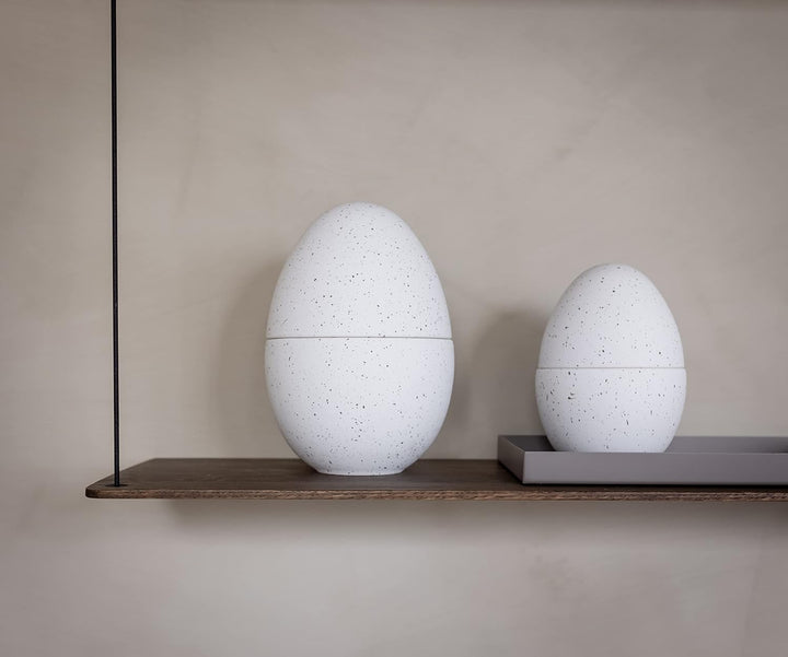 Cooee Design Bonbonniere aus Keramik in der Farbe White-Shell Handgefertigt, Masse: 10cm x 10cm x 18