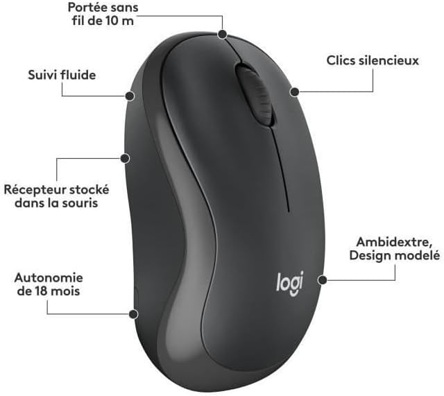 Logitech MK295 kabelloses Tastatur-Maus-Set mit SilentTouch-Technologie, Shortcut-Tasten, optischer
