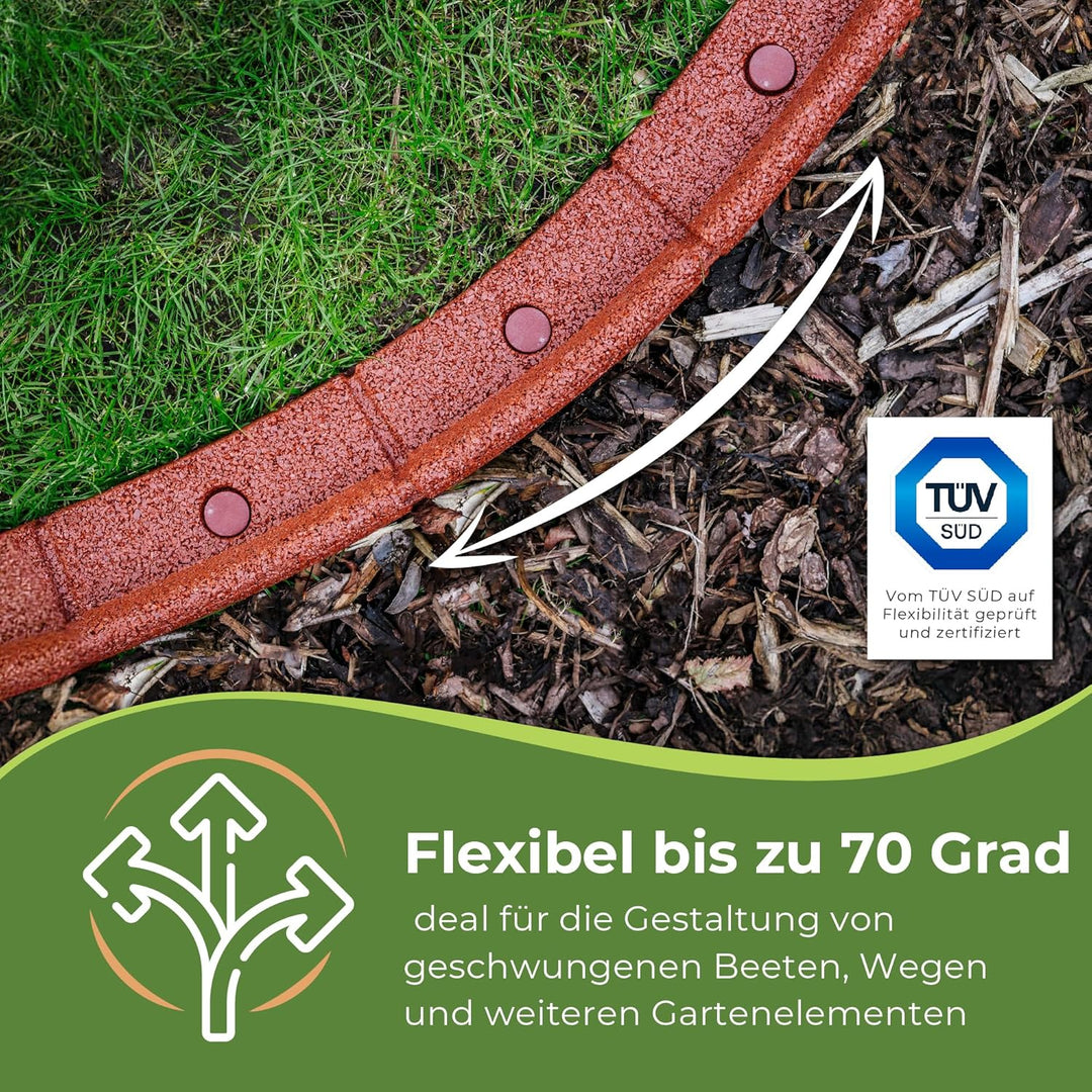 EcoShape FlexiBorder - Flexibel Rasenkante - Beeteinfassung für Rasenflächen - Wege - Erhöhte Begren