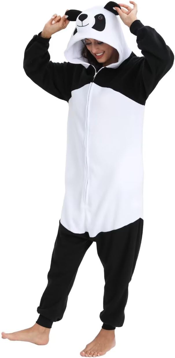 Onesie Tier Erwachsene Unisex Tieroutfit Cosplay Pyjamas Karneval kostüm M Panda, M Panda