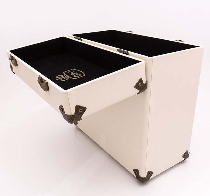 GPO CASE12 Tragbares Aufbewahrungsbox für 12" Schallplatten (für bis zu 30 Vinyl-Schallplatten), Cre