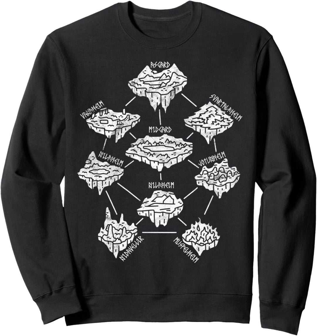 Norse Mythology Viking Worlds Midgard Asgard Muspelheim Sweatshirt