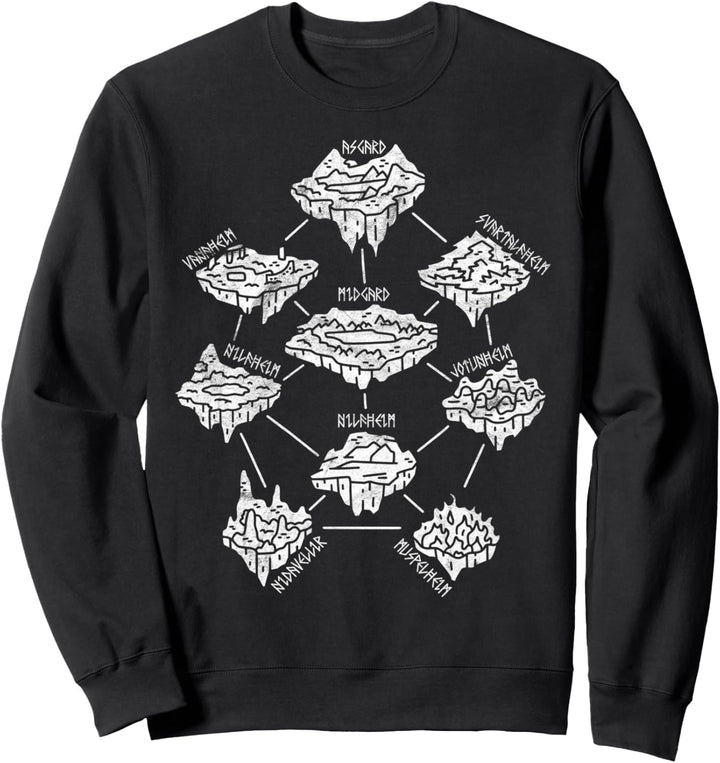 Norse Mythology Viking Worlds Midgard Asgard Muspelheim Sweatshirt