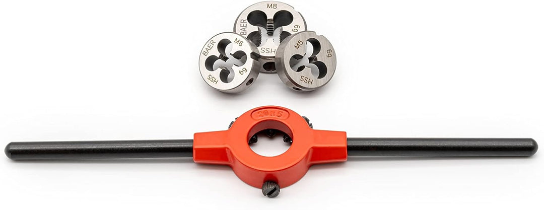 BAER Gewindeschneider Set HSS: Handgewindebohrer - Schneideisen - Betätigungswerkzeuge: M 3 - M 20 -