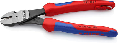 Knipex Kraft-Seitenschneider schwarz atramentiert, mit Mehrkomponenten-Hüllen, mit Befestigungsöse z