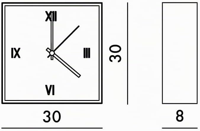 Kartell Tic &amp; Tac Tic und Tac Uhr, Plastik, verchromt, 30 x 30 cm Cromato, Cromato