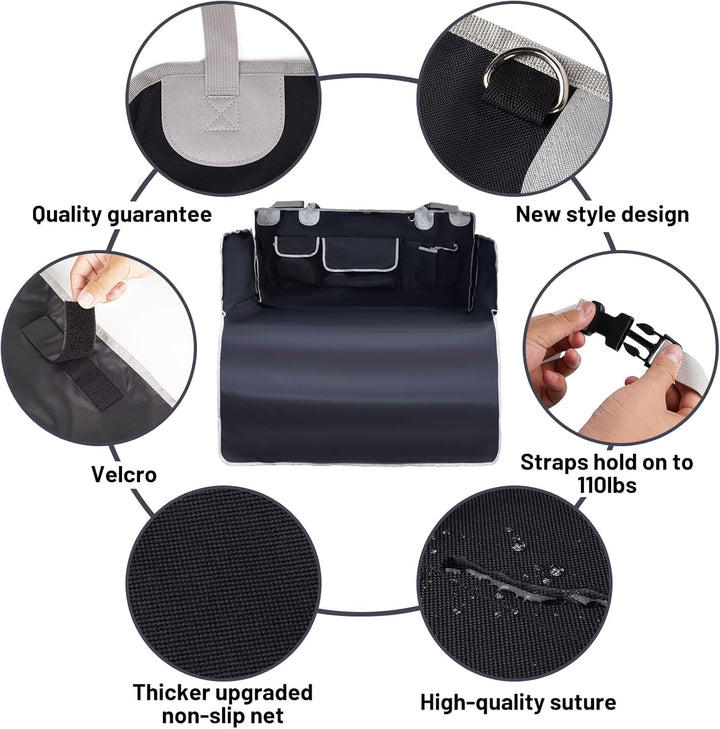 Kofferraumschutz Hund Für AutoSUV，Autokofferraum mit Seitenschutz ，Schwarze Kofferraummatte mit Stos