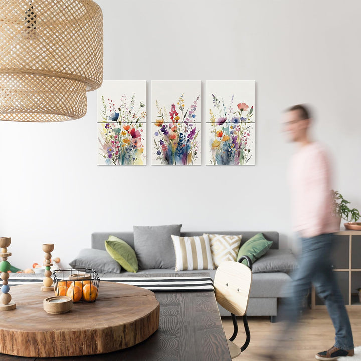 JBER Art Akustikplatten, 6-Pack selbstklebende grosse Wandmalereien für Wanddekoration, schallabsorb