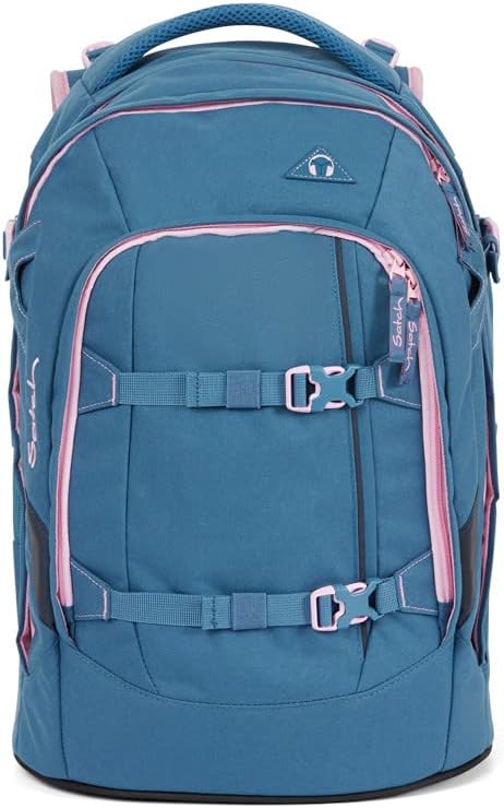 satch pack Schulrucksack - ergonomisch, 30 Liter, Organisationstalent, Deep Rose - Hellblau