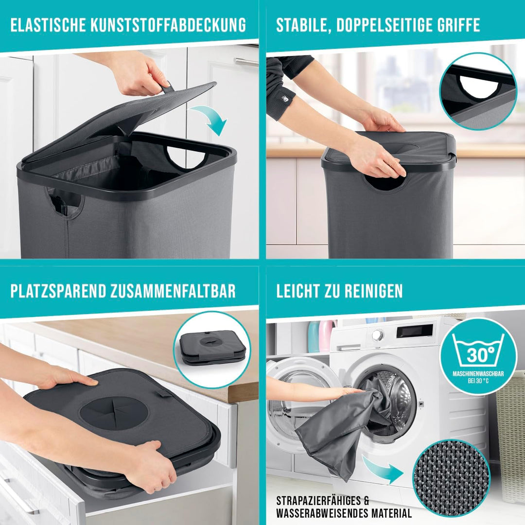 EASYmaxx Pfandflaschen Sammelbehälter 100 L mit 2 herausnehmbaren Tragetaschen | Flaschen Aufbewahru