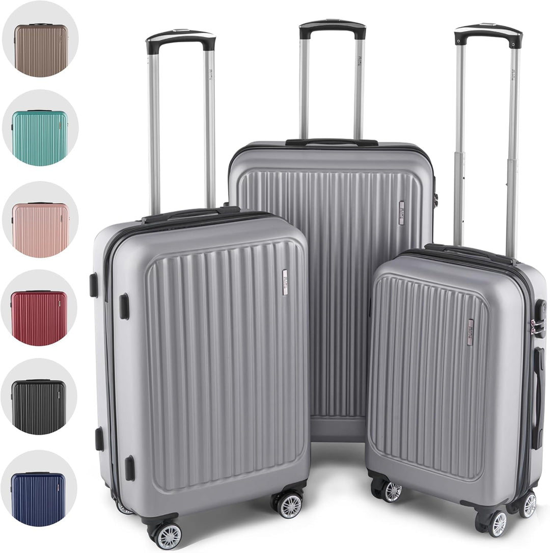 ABS Hartschalenkoffer - Ergonomisch & Sicher - Kleiner Trolley Koffer mit 360° Rädern, Zahlen-Schlos