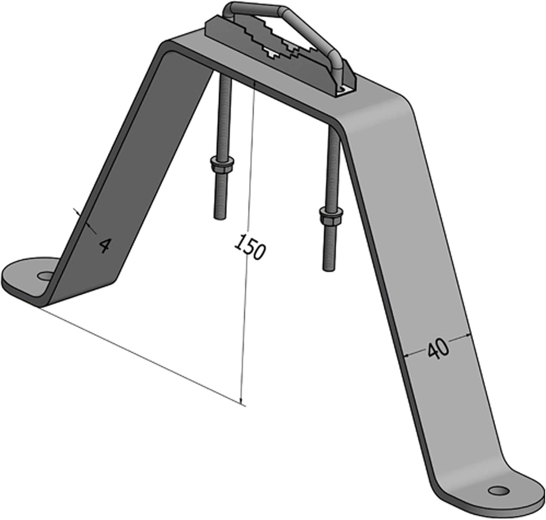 Wandbefestigung/Masthalterung aus hochwertigem Stahl 15 cm - für Mast oder Stange bis 60 mm aus verz